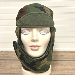 Vintage woodland camouflage cold weather helmet liner hat military issue